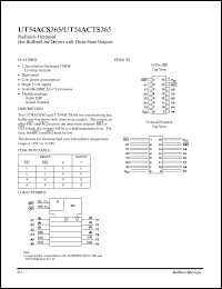 UT54ACS365 datasheet: Radiation-hardened hex buffer/line driver with three-state outputs. UT54ACS365