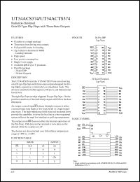 UT54ACS374 datasheet: Radiation-hardened octal D-type flip-flop with three-state outputs. UT54ACS374