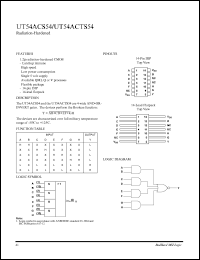 UT54ACTS54 datasheet: Radiation-hardened. UT54ACTS54