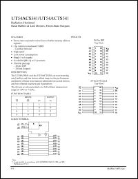 UT54ACS541 datasheet: Radiation-hardened octal bufer & line driver, three-state outputs. UT54ACS541