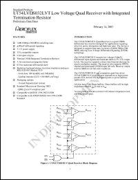 5962RTBD02VYC datasheet: Low voltage quad receiver with integrated termination resistor: SMD. Class V.  Lead finish gold. Total dose 1E5 rad(Si). 5962RTBD02VYC