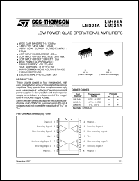 LM124A datasheet: LOW POWER QUAD OPERATIONAL AMPLIFIERS LM124A