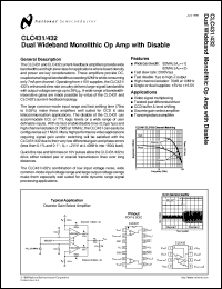 CLC432AJE datasheet: Dual Wideband Monolithic Op Amp CLC432AJE