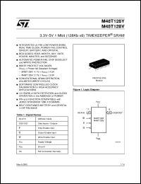 M48T128V datasheet: 3.3V-5V 1 MB (128K X 8) TIMEKEEPER SRAM M48T128V