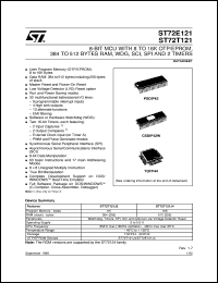 ST72121 datasheet: 8-BIT MICROCONTROLLER (MCU) WITH 8 TO 16 K ROM/OTP/EPROM, 384 TO 512 BYTES RAM, WDG, SCI, SPI & 2 TIMERS - SDIP42, TQFP44 ST72121