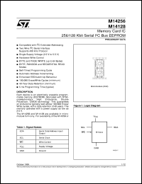M14128 datasheet: MEMORY CARD IC 256/128 KBIT SERIAL I2C BUS EEPROM M14128