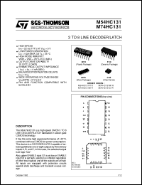 M74HC131 datasheet: 3 TO 8 LINE DECODER/LATCH M74HC131