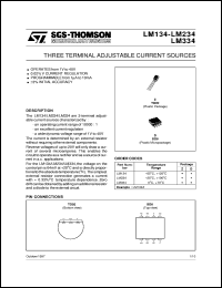 LM134Z datasheet: ADJUSTABLE CURRENT SOURCES LM134Z