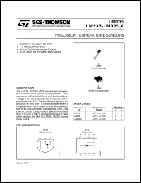 LM335Z datasheet: PRECISION TEMPERATURE SENSORS LM335Z