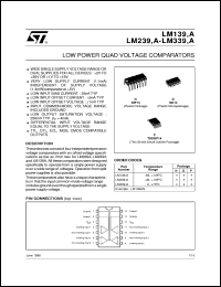 LM239AD datasheet: LOW POWER QUAD VOLTAGE COMPARATOR LM239AD