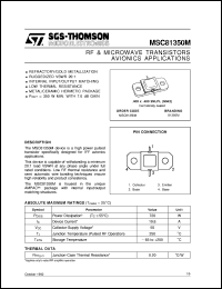 MSC81350M datasheet: AVIONICS APPLICATIONS RF & MICROWAVE TRANSISTORS MSC81350M