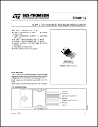 TDA8132 datasheet: 5.1V +12V DISABLE VOLTAGE REGULATOR TDA8132