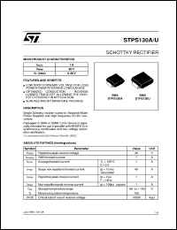 STPS130A datasheet: SCHOTTKY RECTIFIERS STPS130A
