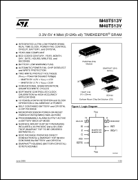 M48T513Y datasheet: 3.3V-5V 4 MB (512K X 8) TIMEKEEPER SRAM M48T513Y