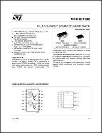 M74HCT132 datasheet: QUAD 2-INPUT SCHMITT NAND GATE M74HCT132