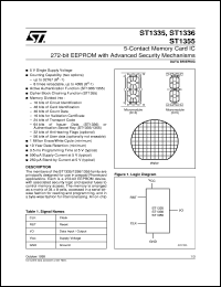 ST1355 datasheet: 5-CONTACT MEMORY CARD IC 272 BIT EEPROM WITH ADVANCED SECURITY MECHANISMS ST1355