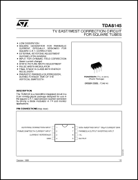 TDA8145 datasheet: TV EAST/WEST CORRECTION CIRCUIT FOR SQUARE TUBES TDA8145