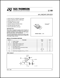 L149 datasheet: 4A LINEAR DRIVER L149