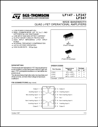 LF147 datasheet: WIDE BANDWIDTH QUAD J-FET OPERATIONAL AMPLIFIERS LF147