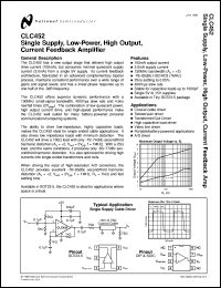 CLC452AJM5 datasheet: Single Supply, Low-Power, High Output, Current Feedback Amplifier CLC452AJM5