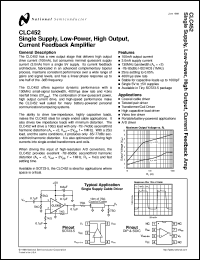 CLC452AJM5X datasheet: Single Supply, Low-Power, High Output, Current Feedback Amplifier CLC452AJM5X