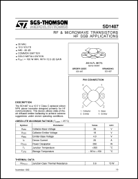 SD1487 datasheet: HF SSB APPLICATIONS RF & MICROWAVE TRANSISTORS SD1487