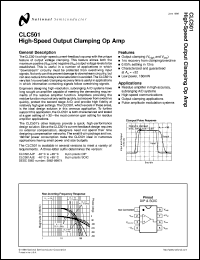 CLC501MDC datasheet: High-Speed Output Clamping Op Amp CLC501MDC