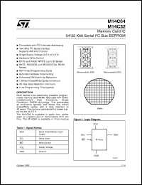 M14C32 datasheet: MEMORY CARD IC 64/32 KBIT SERIAL I2C BUS EEPROM M14C32