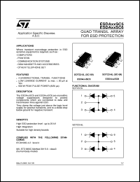 ESDA14V2SC5 datasheet: QUAD TRANSIL ARRAY FOR ESD PROTECTION ESDA14V2SC5