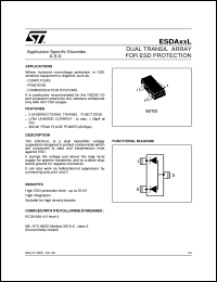 ESDA25L datasheet: DUAL TRANSIL ARRAY FOR ESD PROTECTION ESDA25L