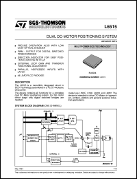 L6515 datasheet: DUAL DC-MOTOR POSITIONING SYSTEM L6515