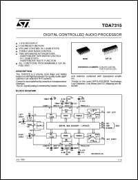 TDA7315 datasheet: DIGITAL CONTROLLED AUDIO PROCESSOR WITH LOUDNESS TDA7315