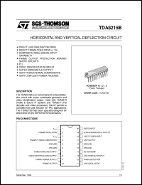 TDA8215B datasheet: HORIZONTAL AND VERTICAL DEFLECTION CIRCUIT TDA8215B