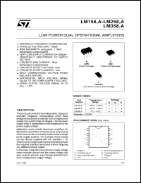 LM258 datasheet: LOW POWER DUAL BIPOLAR OP-AMPS LM258