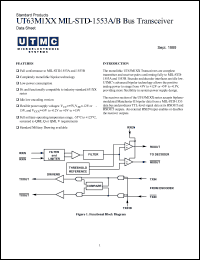 5962-8864405XA datasheet: UT63M dual monolithic transceiver: SMD. Total dose none. +-15V, idle low. QML Q. Lead finish solder. 5962-8864405XA