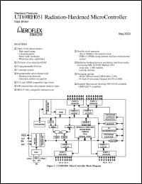 UT69RH051P-CC datasheet: Radiaton-Hardened 8-bit microcontroller. Lead finish gold. UT69RH051P-CC