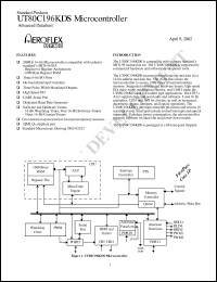 UT80C196KDS-WCC datasheet: 16-bit microcontroller. Lead finish gold. UT80C196KDS-WCC