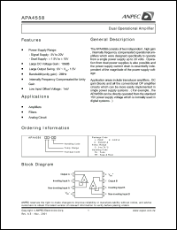 APA4558KC-TR datasheet: 3-20 V, dual operational amplifier APA4558KC-TR