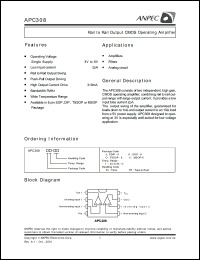 APC308JI-TU datasheet: 7 V, rail to rail output CMOS operational amplifier APC308JI-TU