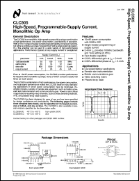 5962-9099301MPA datasheet: CLC505 High-Speed, Programmable-Supply Current, Monolithic Op Amp 5962-9099301MPA