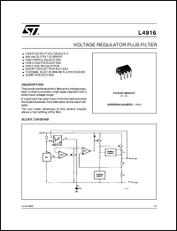 L4916 datasheet: VOLTAGE REGULATOR PLUS FILTER L4916