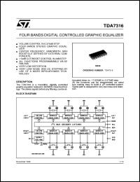 TDA7316 datasheet: FOUR BANDS DIGITAL CONTROLLED GRAPHIC EQUALIZER TDA7316