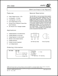 APL1088EC-TR datasheet: 9 V, 500 mA low dropout linear regulator APL1088EC-TR