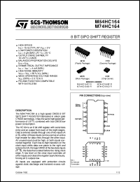 M74HC164 datasheet: 8 BIT SIPO SHIFT REGISTER M74HC164
