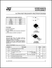 STPR1620CG datasheet: ULTRA-FAST RECOVERY RECTIFIER DIODES STPR1620CG