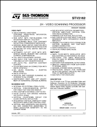 STV2162 datasheet: 2H - VIDEO SCANNING PROCESSOR STV2162