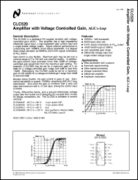 CLC520MDC datasheet: Amplifier with Voltage Controlled Gain AGC+Amp CLC520MDC