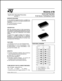 RCD16-47B datasheet: RCD NETWORK FOR BUS TERMINATION RCD16-47B