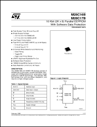 M28C16B-W datasheet: 16 KBIT (2KB X8) PARALLEL EEPROM WITH SOFTWARE DATA PROTECTION M28C16B-W