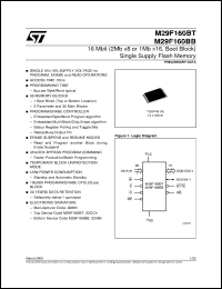 M29F160BB datasheet: 16 MBIT (2MB X8 OR 1MB X16, BOOT BLOCK) SINGLE SUPPLY FLASH MEMORY M29F160BB